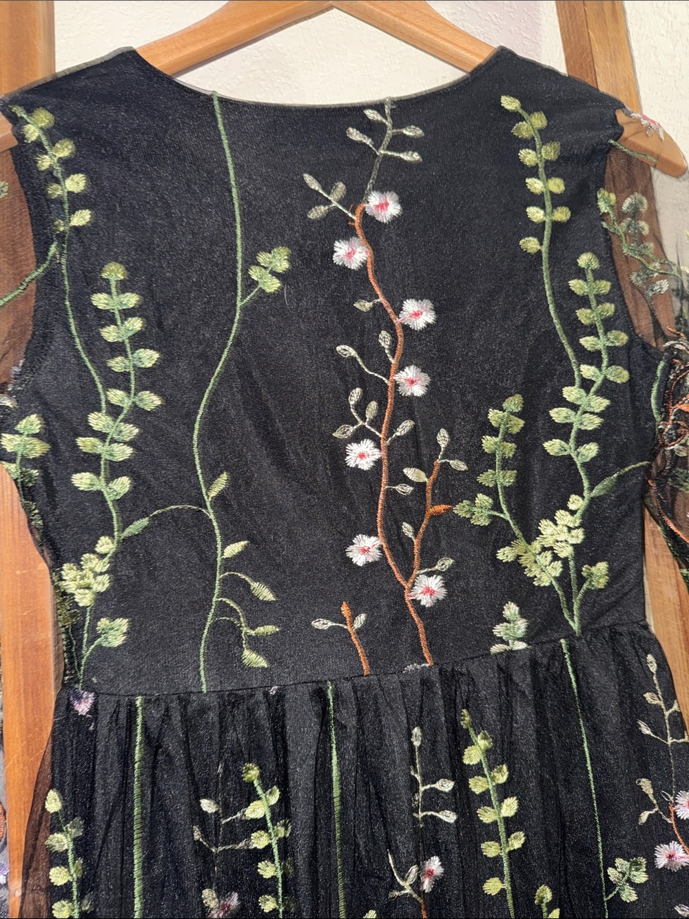 Chicwish Black Sheer Maxi Dress with Floral Embroidery - Picture 9 of 9